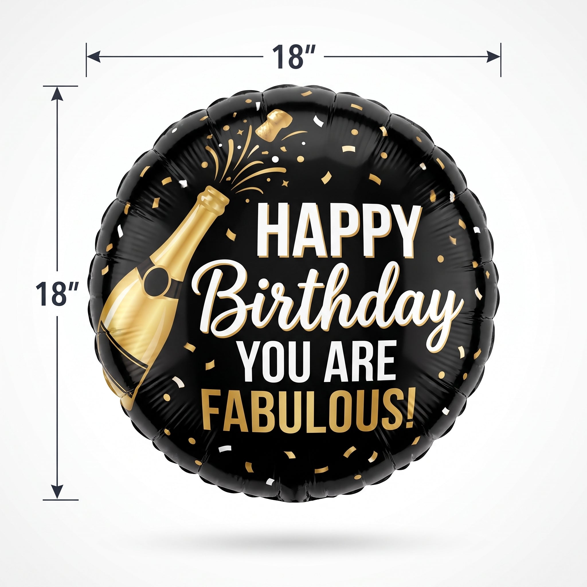 Elegant Gold Bubbly Happy Birthday Foil Balloon