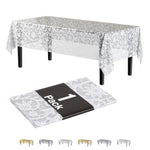 White Lace Plastic Table Cover | 54 in. x 108 in.