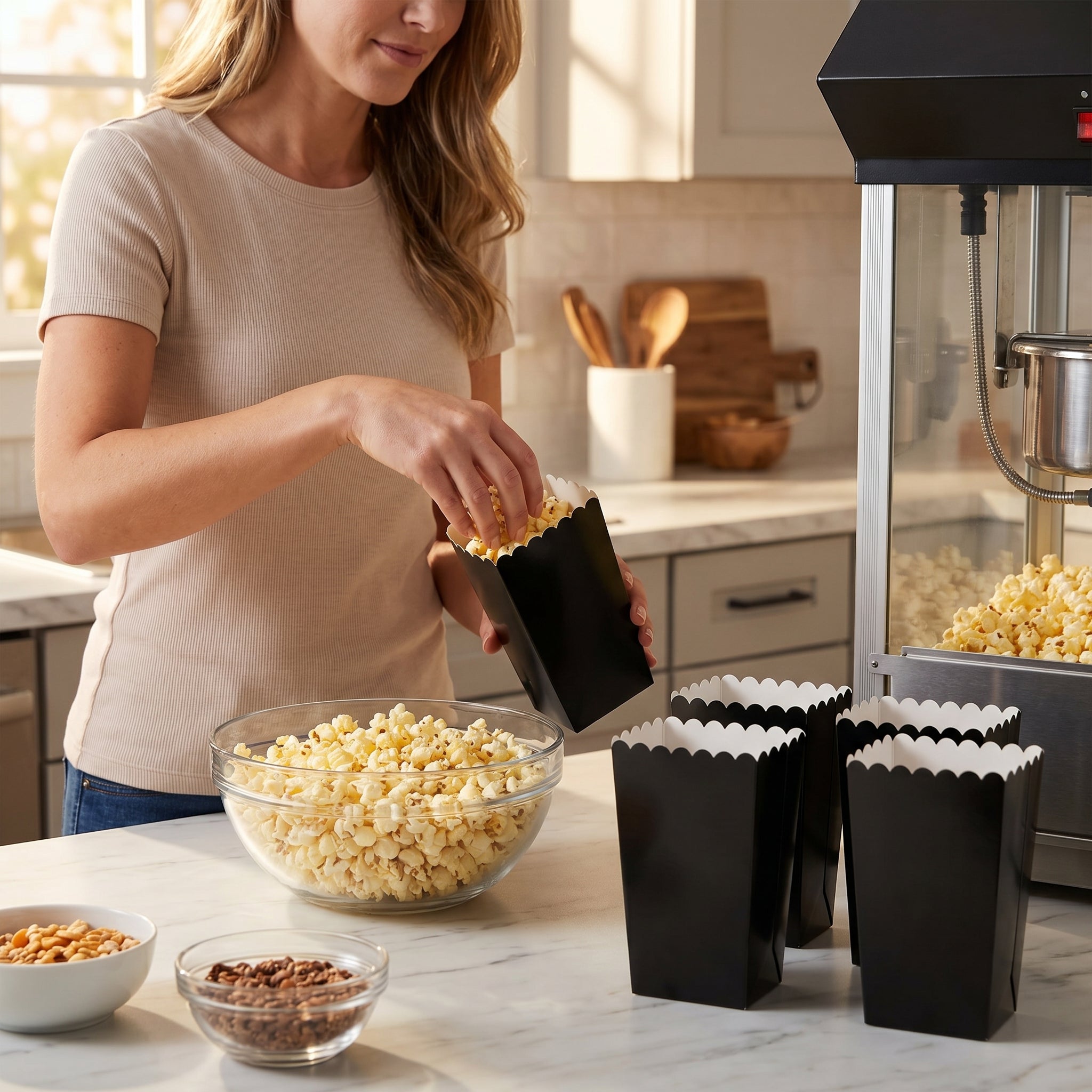 Mini Black Popcorn Treat Boxes, Pack of 5