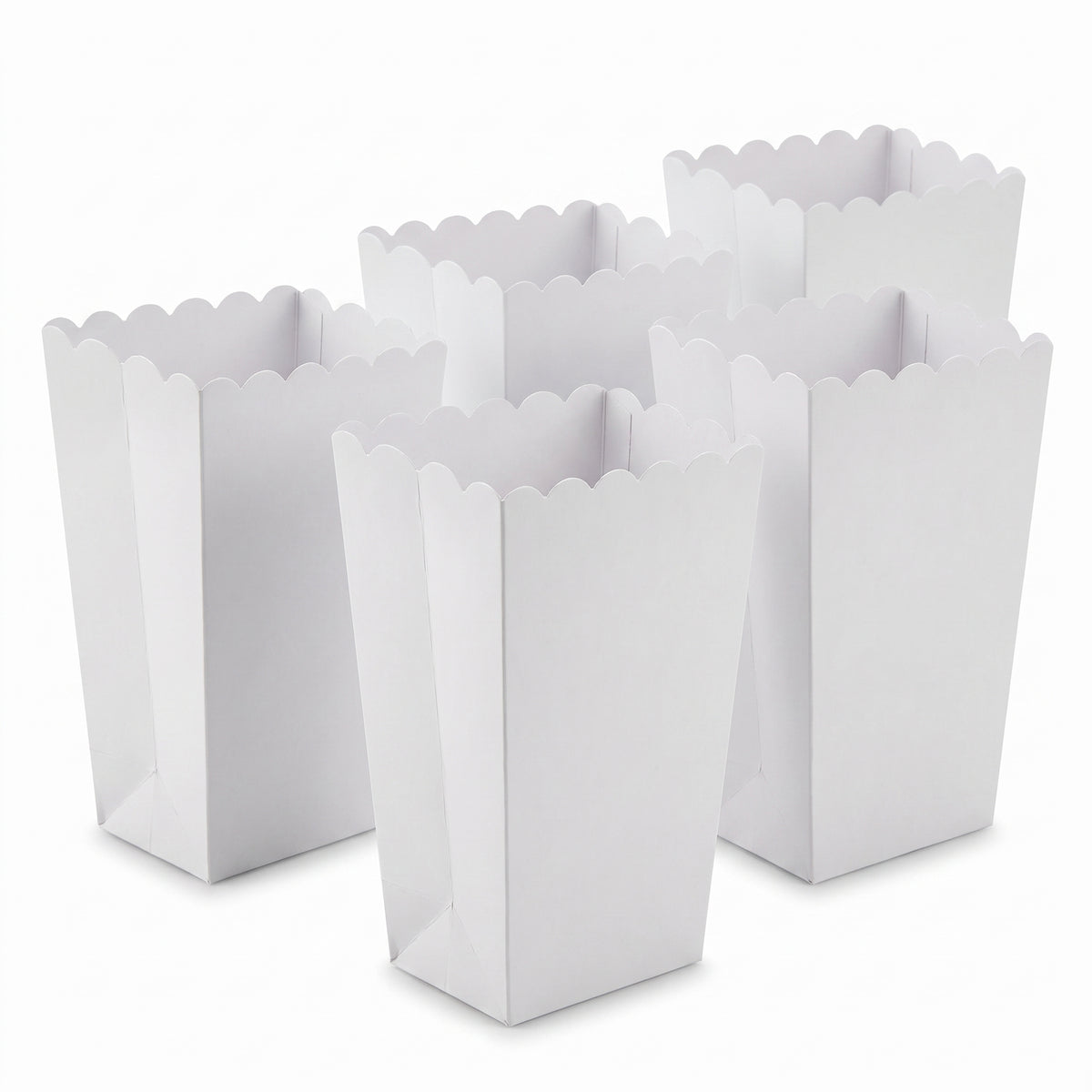 Mini White Popcorn Treat Boxes - 5 Pack
