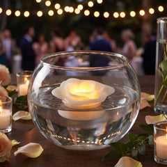 White Floating Flower Water-Activated Flameless LED Candles, 2-Pack