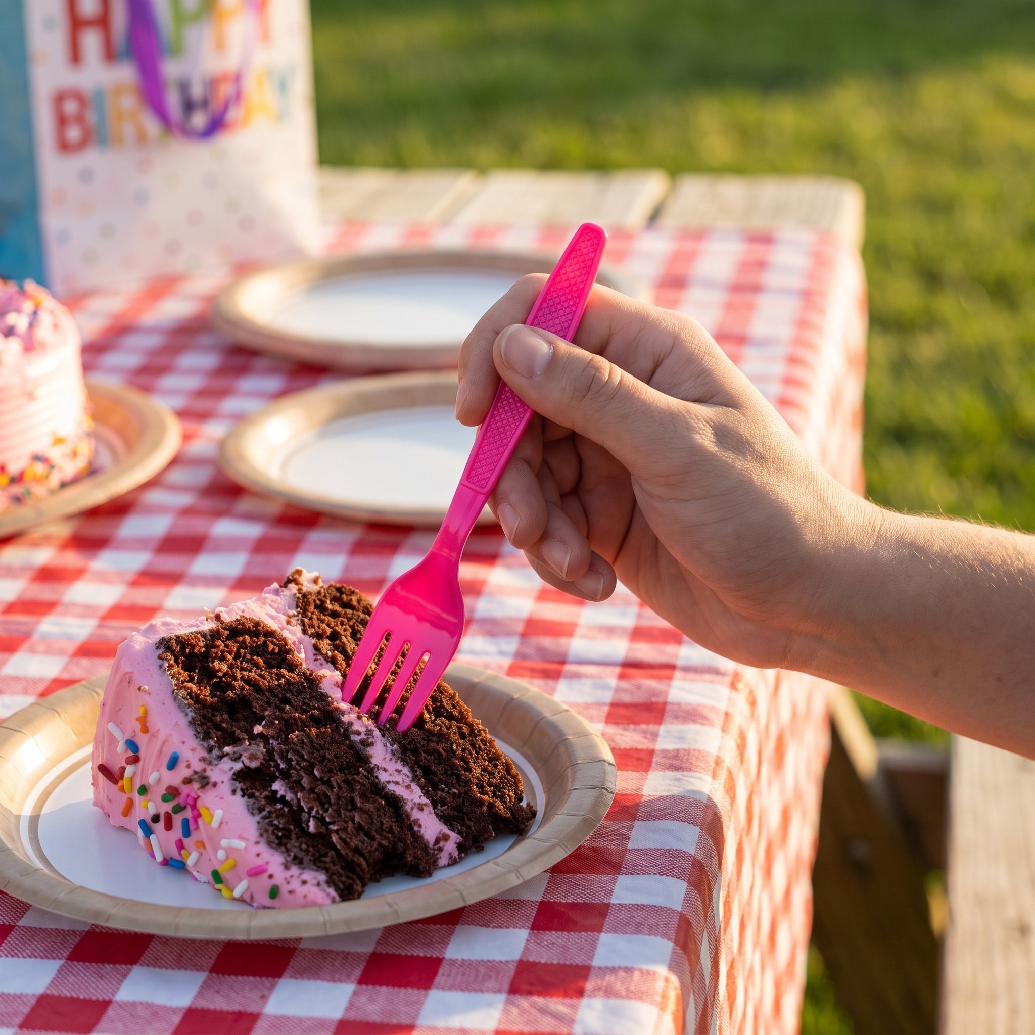 Hot Pink Heavyweight Plastic Cutlery Set - 7.5 in. - 24 Count