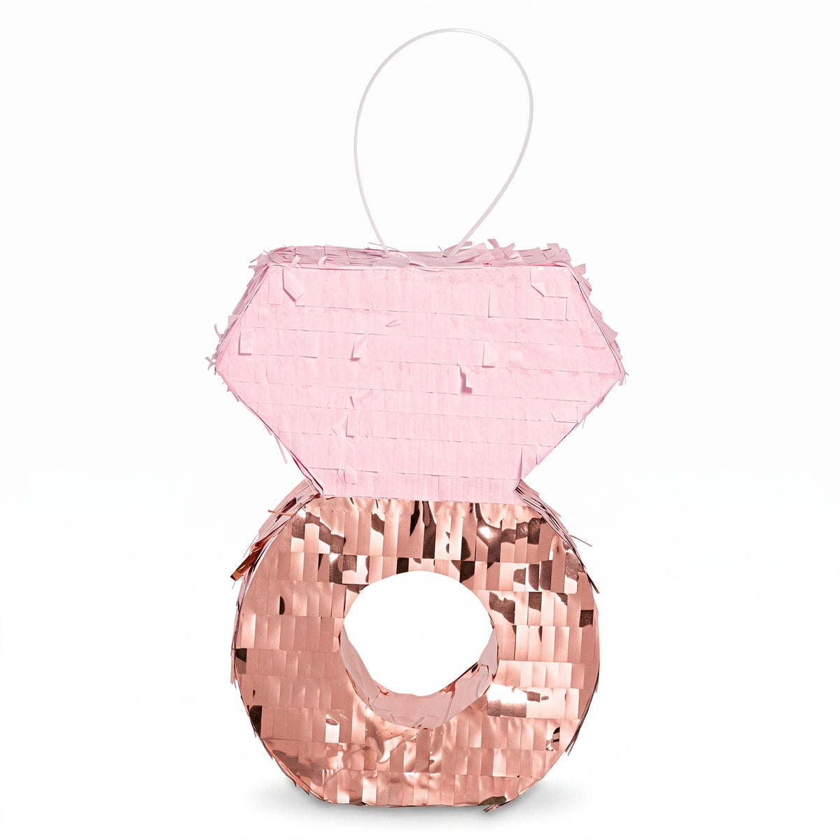 Mini Blush and Rose Gold Diamond Ring Piñata - Elegant Wedding Decor