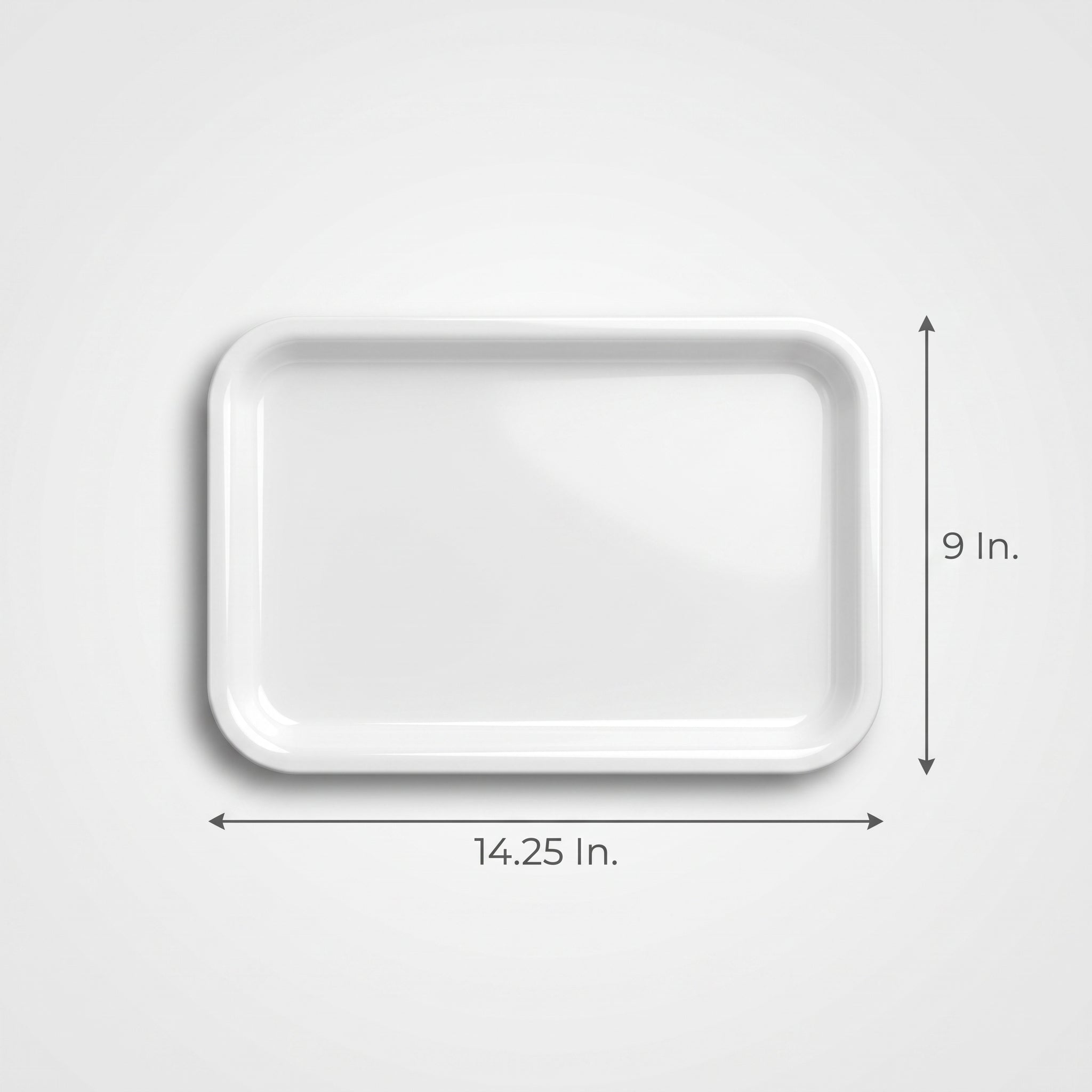 Elegant White Rectangle Plastic Serving Tray - 9" x 14.25"