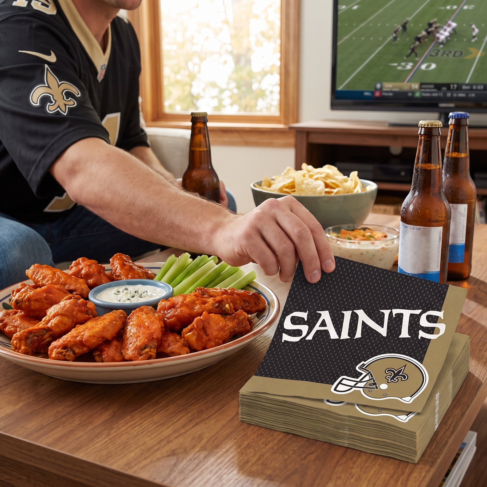 New Orleans Saints NFL Lunch Napkins - 6.5 In. x 6.5 In., 36-Count