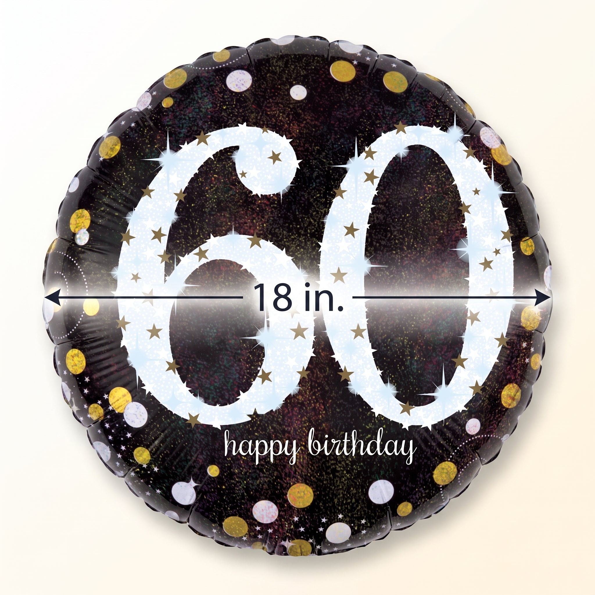 Sparkling 60th Birthday Celebration Foil Balloon - 18 Inch