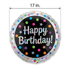 17" Polka Dot Foil Birthday Balloon