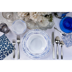 7.5 In. White/Navy Victorian Design Plates | 20 Count