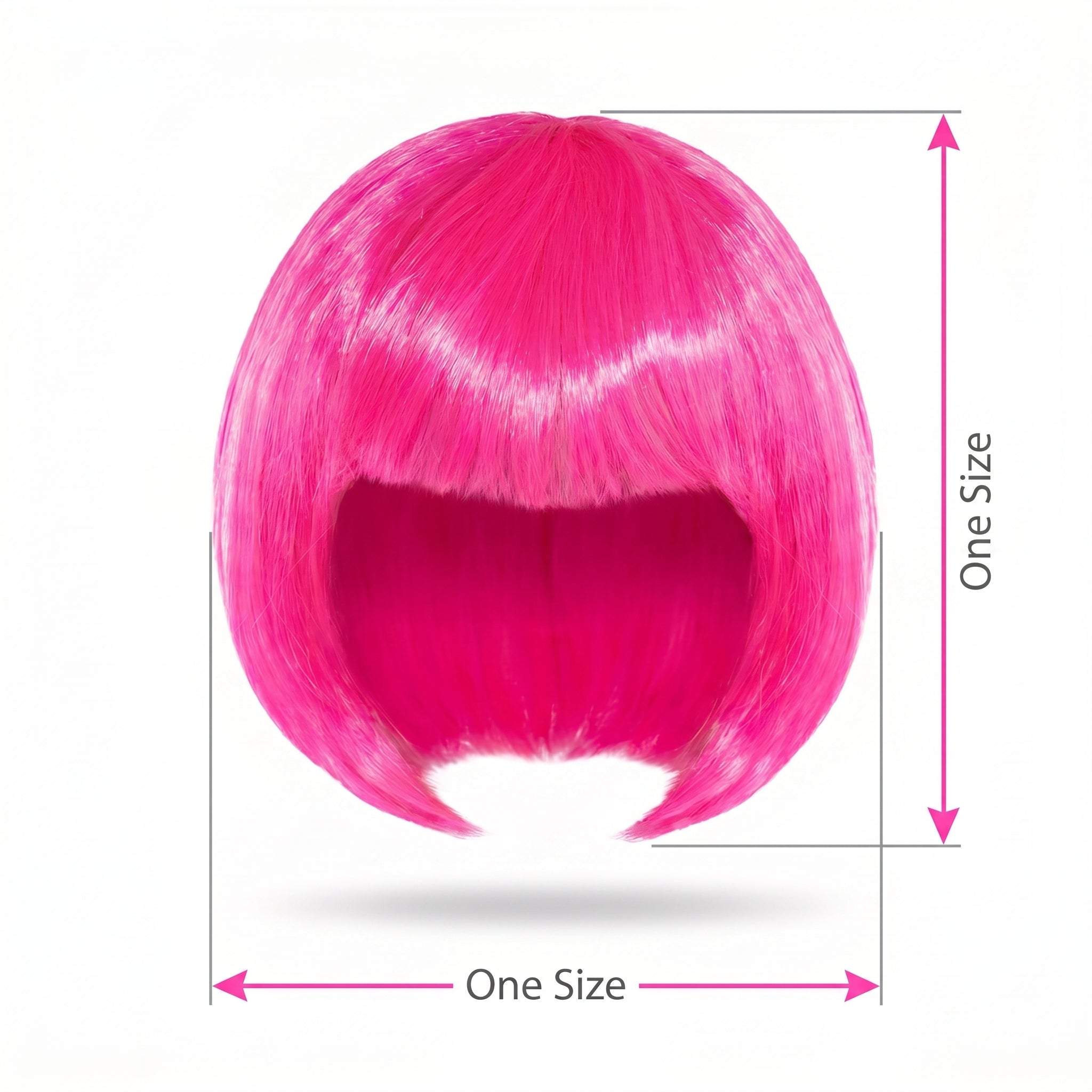Vibrant Pink Long Bob Wig - Perfect for Parties and Costumes