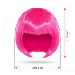 Vibrant Pink Long Bob Wig - Perfect for Parties and Costumes