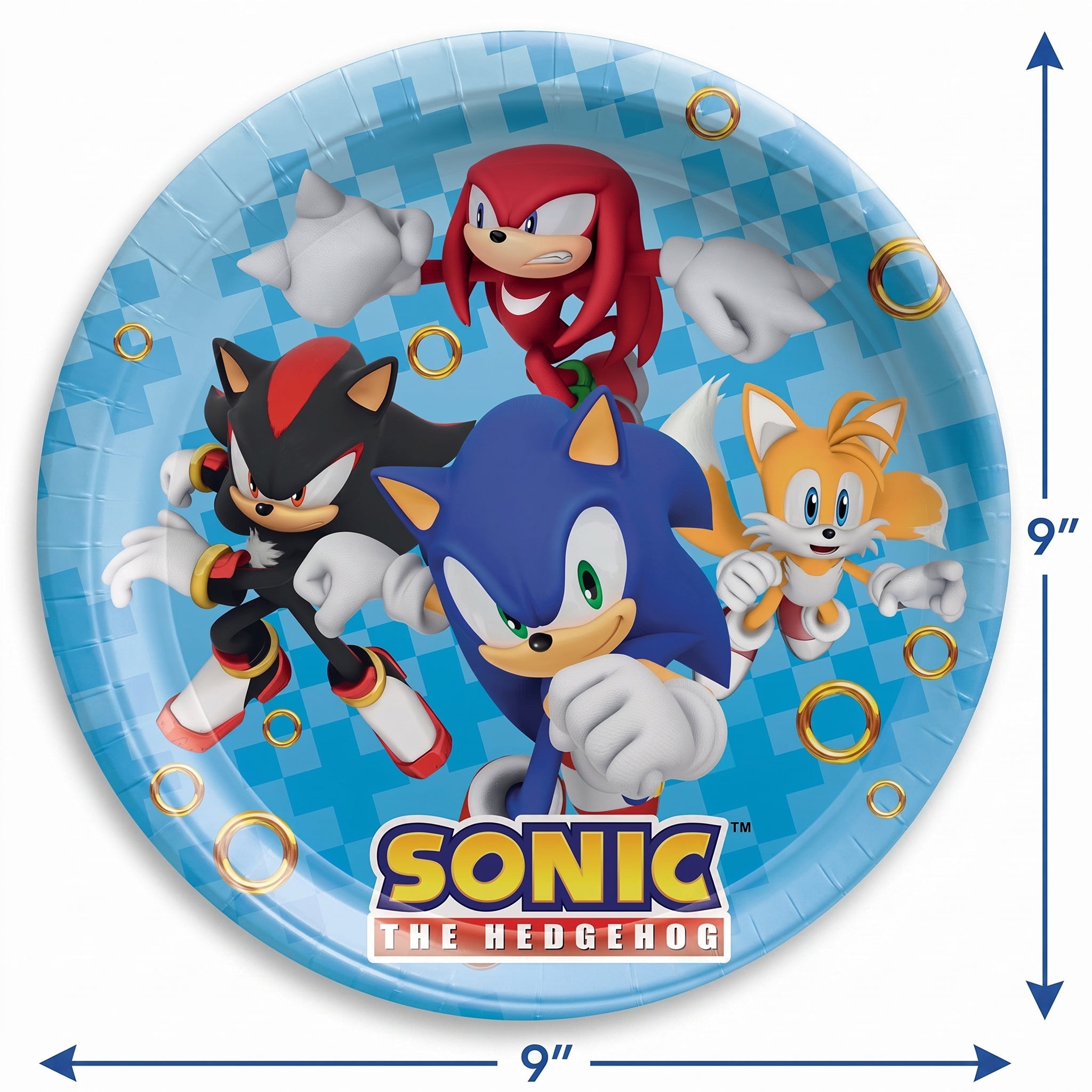 Sonic the Hedgehog 9" Round Party Plates