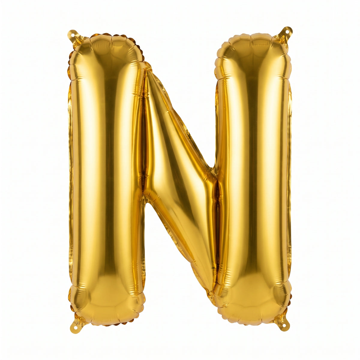 Gold Metallic Foil Letter "N" Balloon - Air Filled