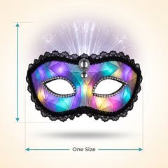 Light-Up Fiber Optic Harlequin Masquerade Mask