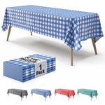 Blue Gingham Plastic Table Cover | 54 in. x 108 in.