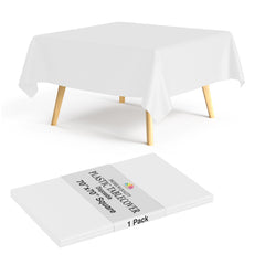 Premium Square White Table Cover 70" x 70" | 1 Pack