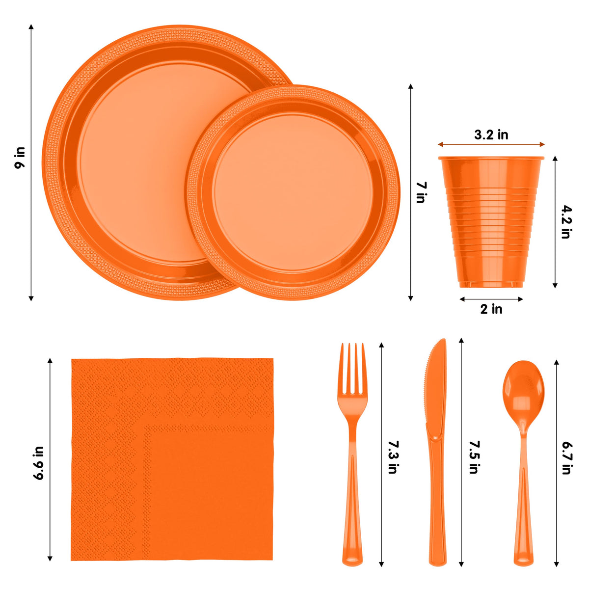 182 Piece Combo Set - Service For 26 - Orange