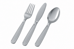 Heavyweight Assorted Medium Cutlery Set - Solid Colors - 7.5 in.