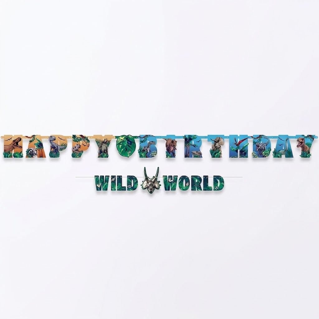 Jurassic World "Happy Birthday" Dinosaur Theme Letter Banner Kit