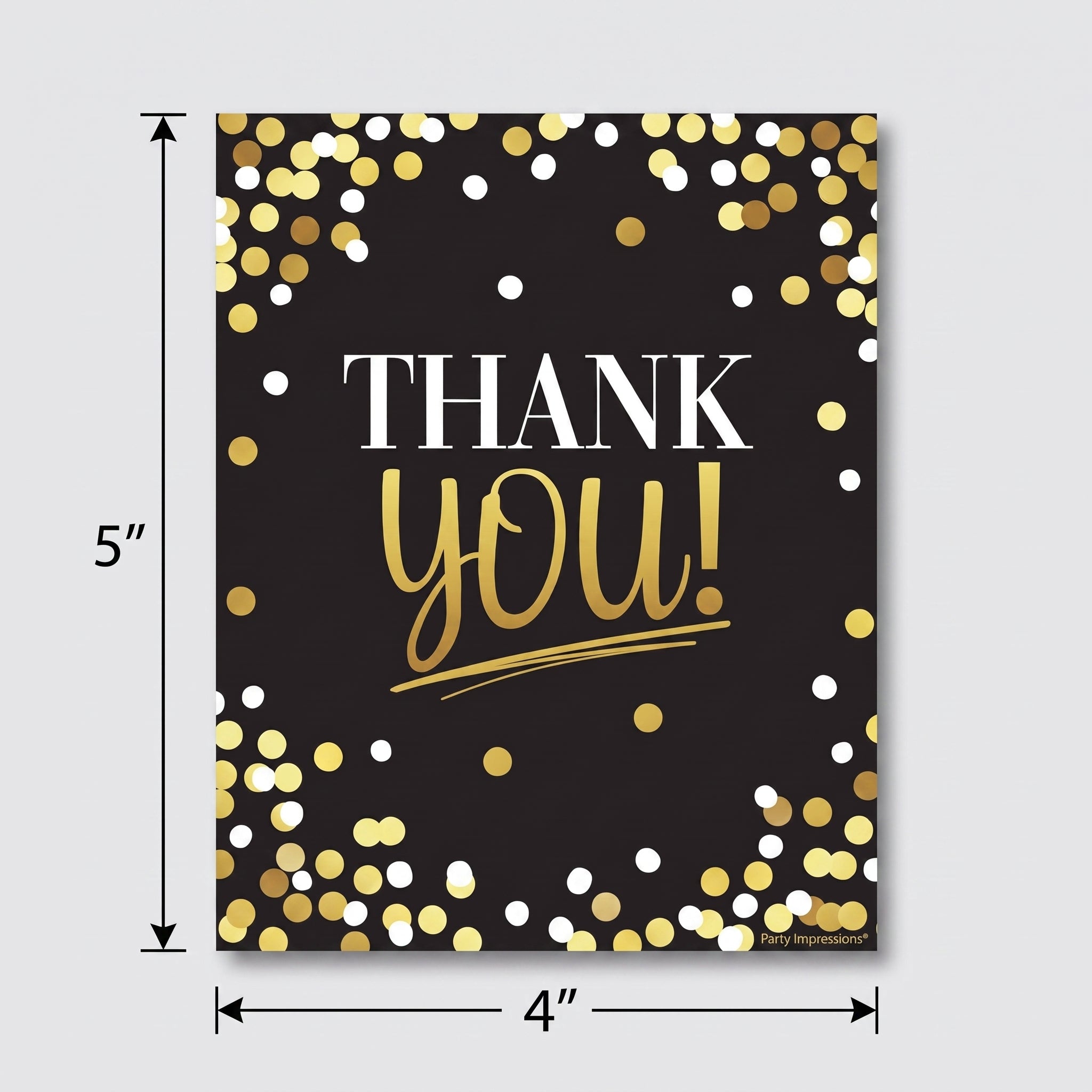 Black and Gold Birthday Thank You Card