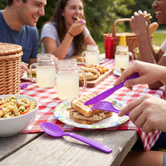 Purple Assorted Plastic Cutlery Set - 7.5 in. - 24 Pack
