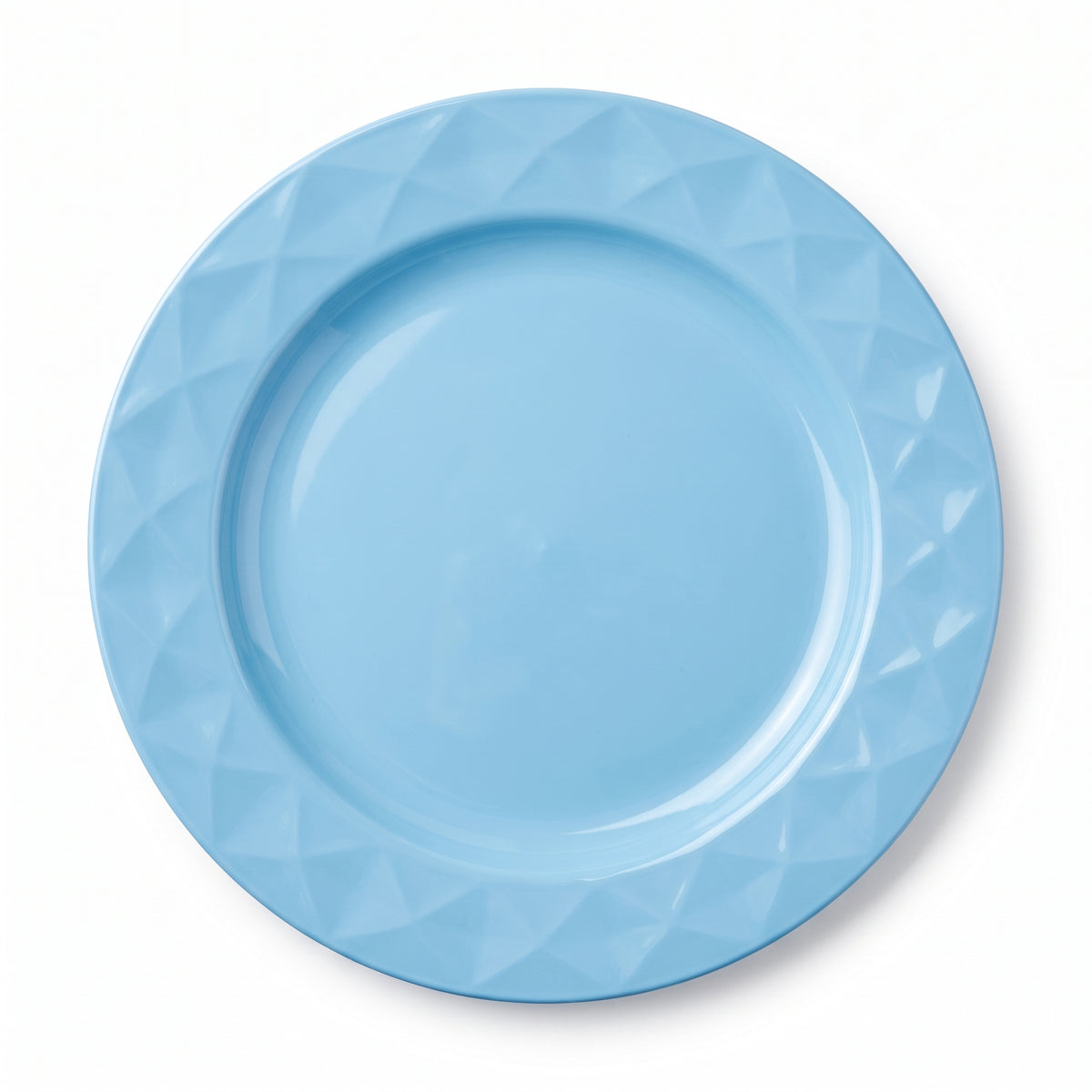 Sturdy 10.25" Blue Plastic Dinner Plates - Pack of 20