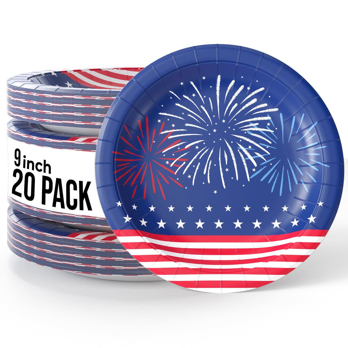 9" Starburst Paper Plates - 20 Ct.