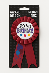 "It's My Birthday!" Award Ribbon - Maroon Red Celebratory Accessory