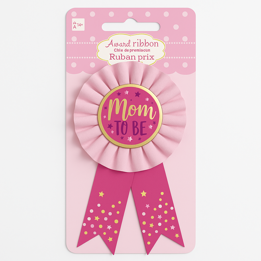 "Mom To Be" Award Ribbon - Baby Shower Wearable Accessory