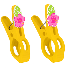 Hibiscus Beach Towel Clips - Set of 2