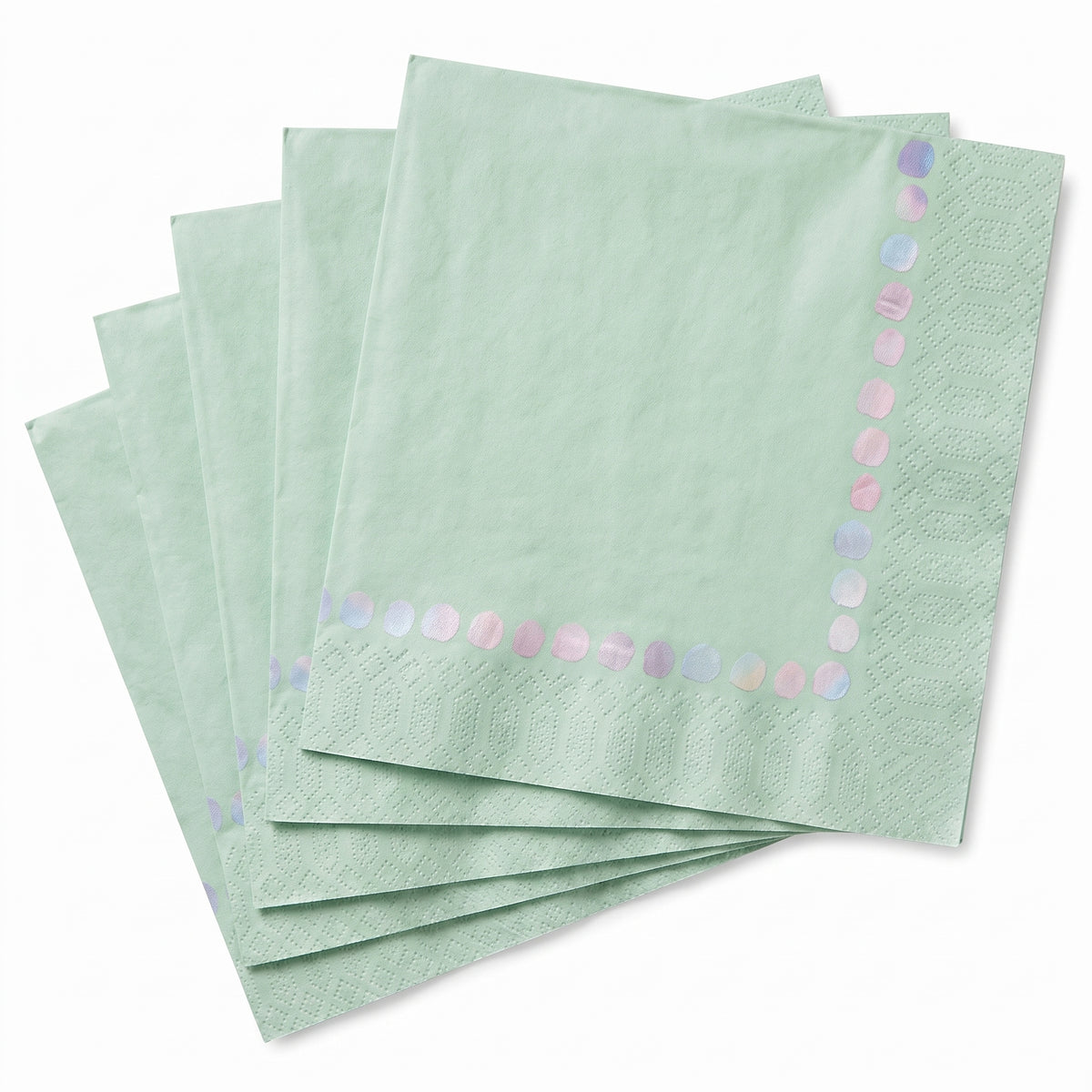 Opalescent Printed Beverage Napkins - 5 in. x 5 in. - Pack of 20