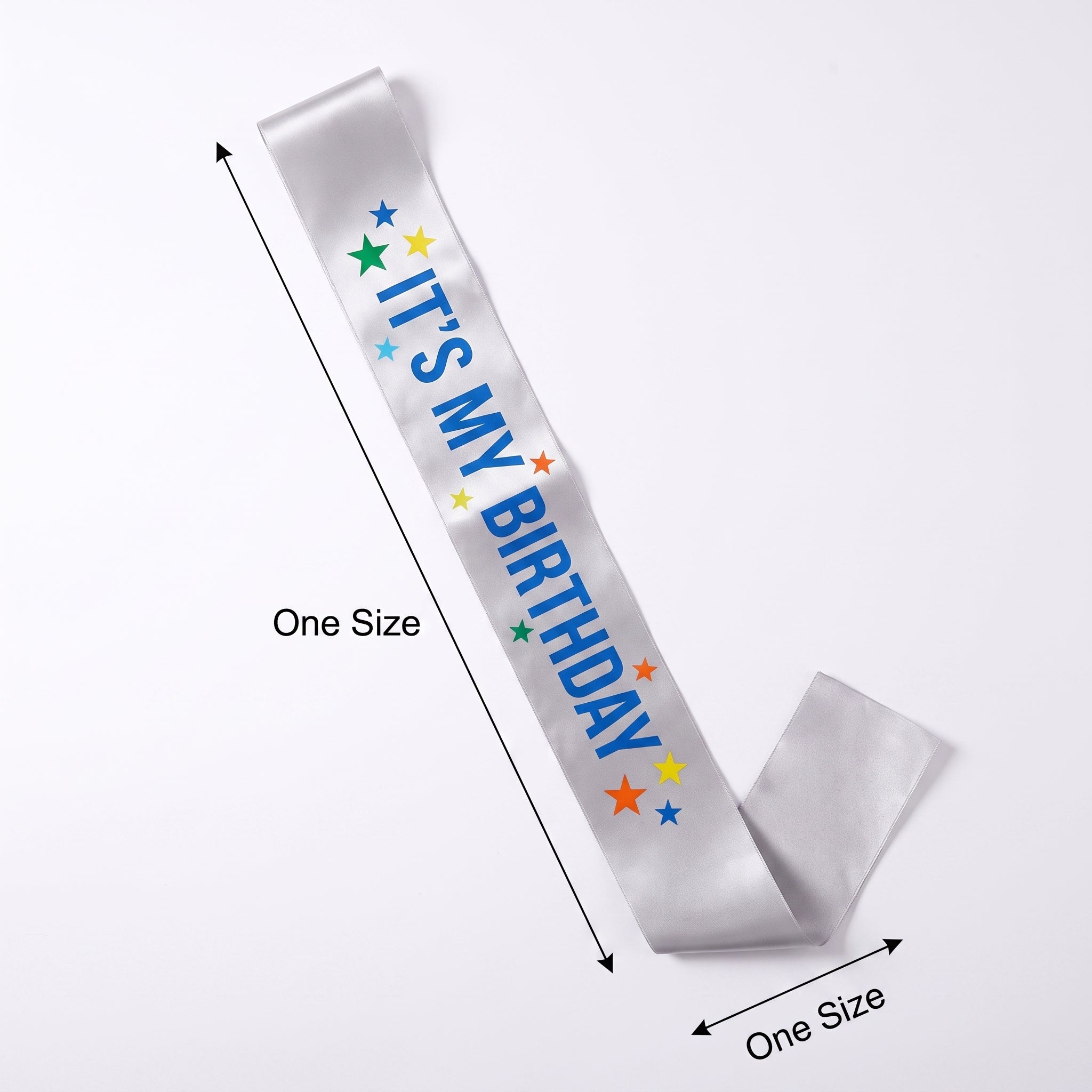 "It's My Birthday" Satin Sash - Silver & Blue