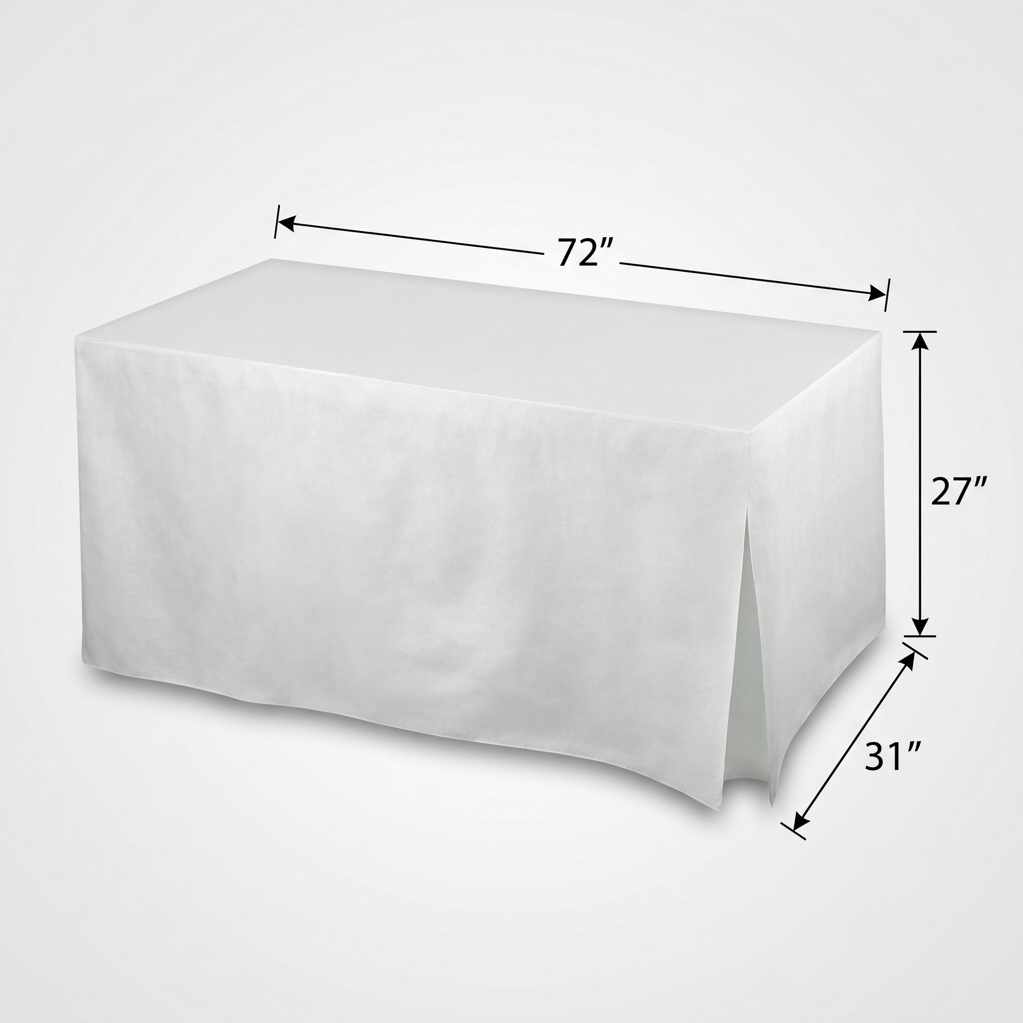 White Flannel-Backed Vinyl Fitted Table Cover, 72-Inch - 72 in.