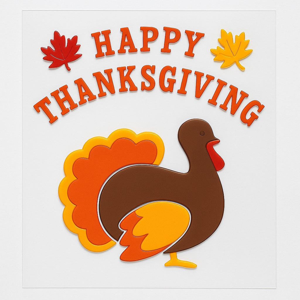 Thanksgiving Turkey Gel Window Clings