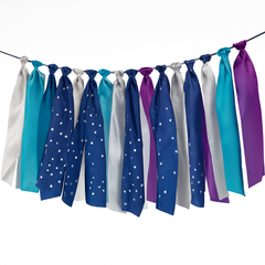 Sparkling Sapphire Ribbon Tassel Garland