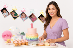 Charming 1st Birthday Photo Garland Decoration