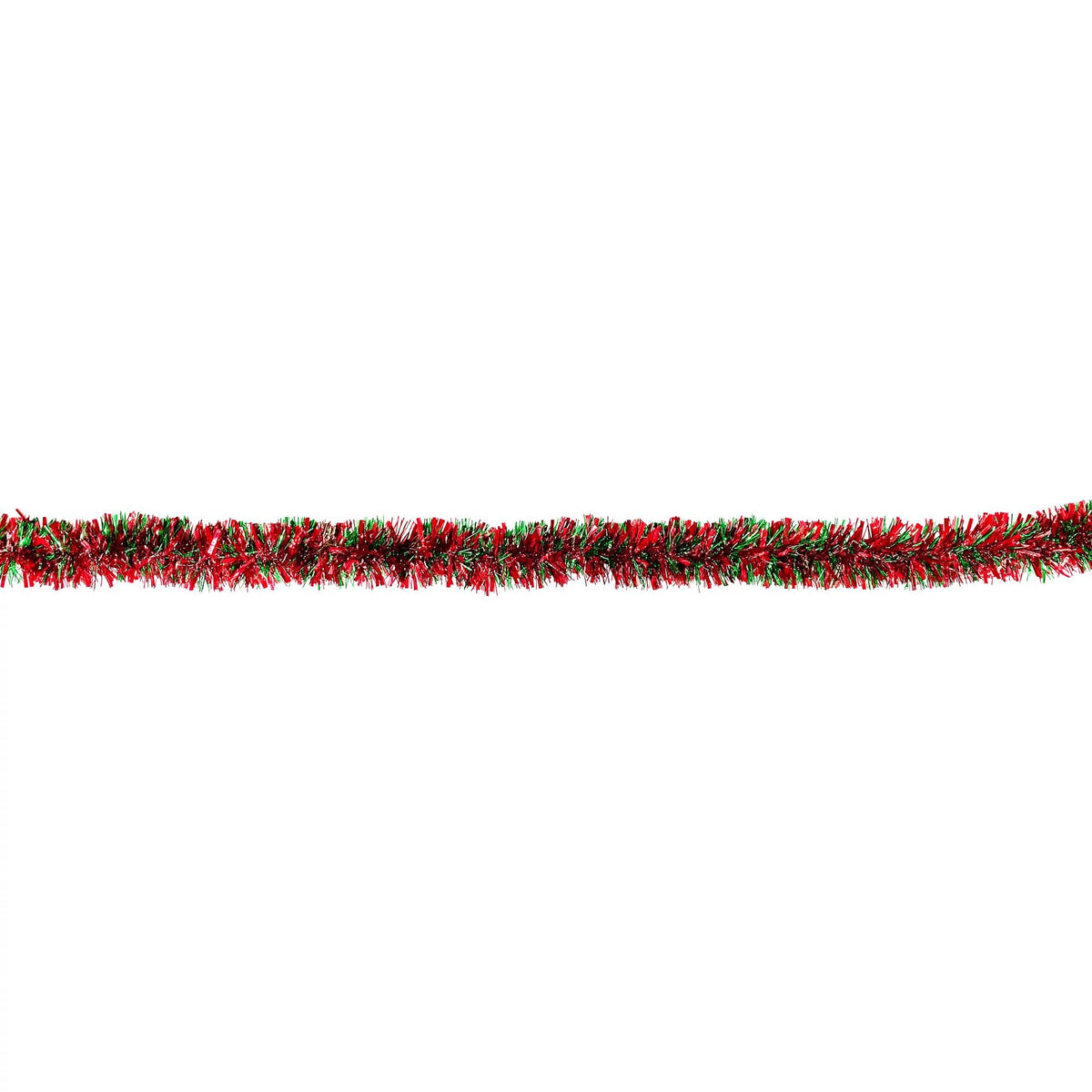 Festive Giant Red & Green Tinsel Garland - 9 ft Christmas Decor