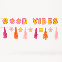 Summer Throwback "Good Vibes" Hanging Banner Set