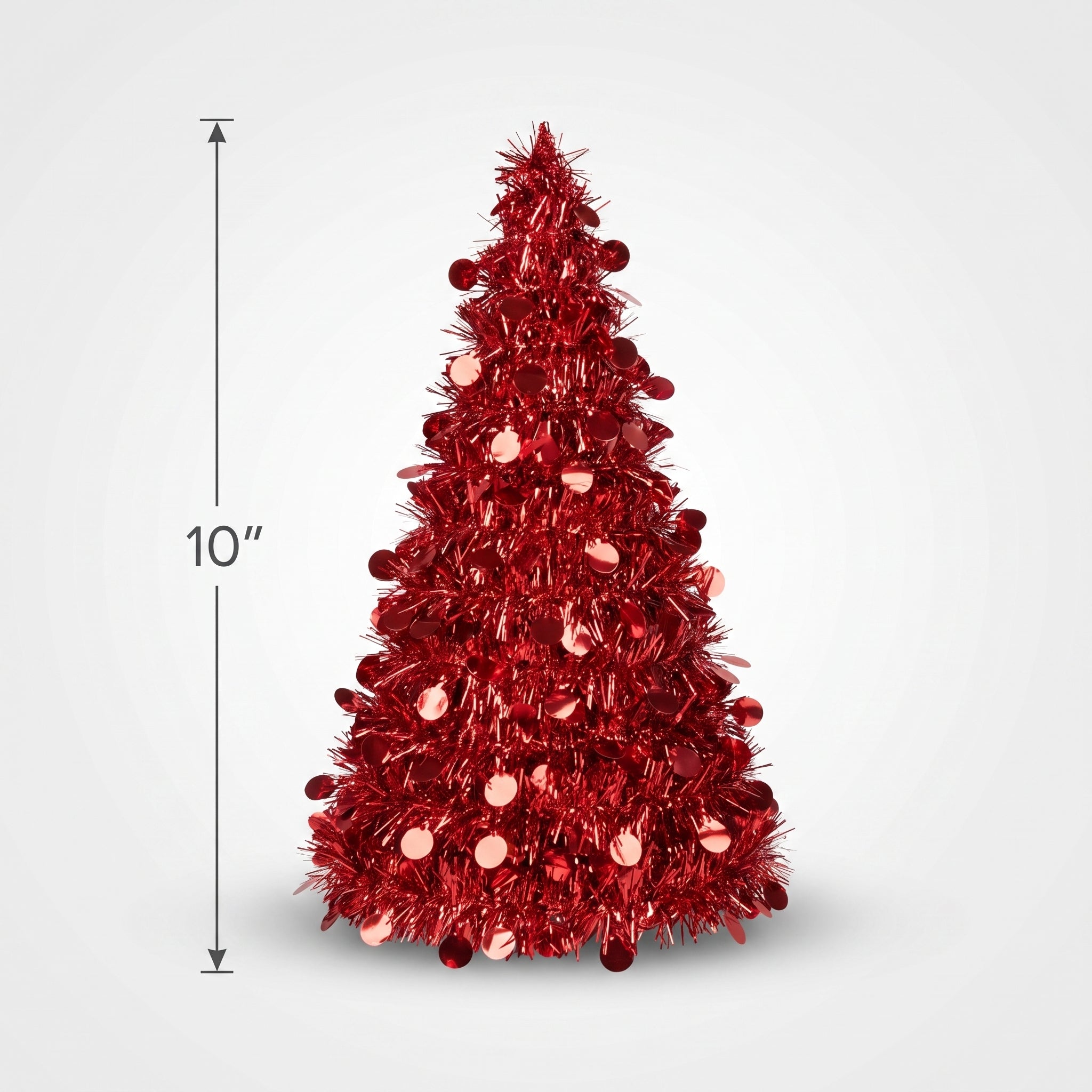 Festive Red Tinsel Christmas Tree - Small