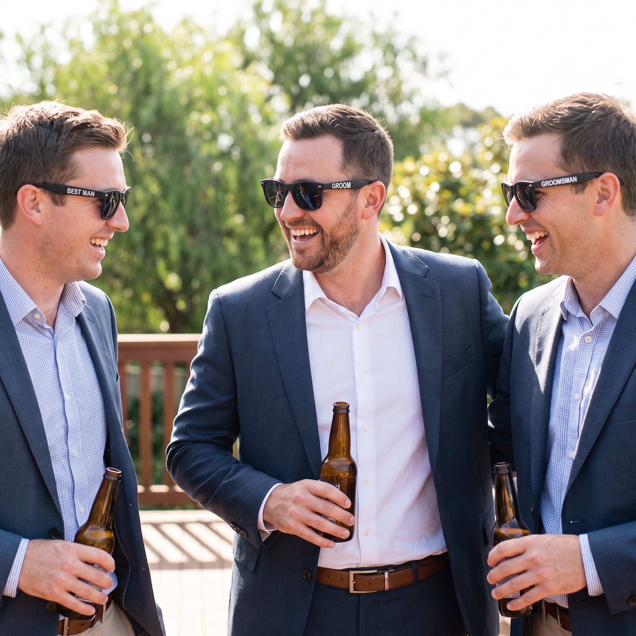 Groom & Crew Party Sunglasses Set, Black, 6-Pack