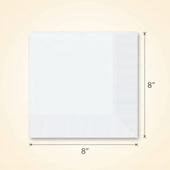 Elegant Frosty White Dinner Napkins - 8 In. x 8 In.