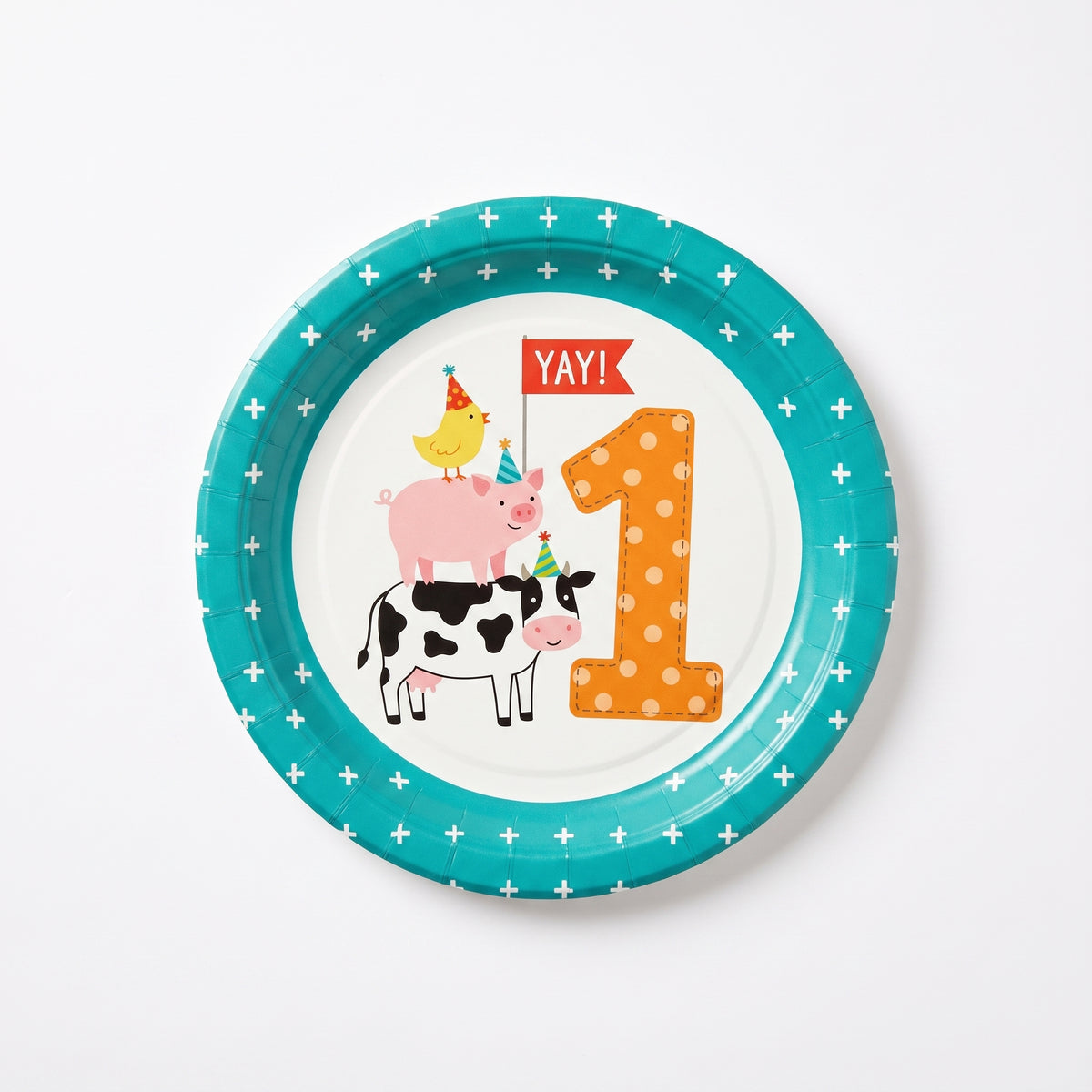Barnyard Bash 7" Paper Plates - Baby's First Birthday