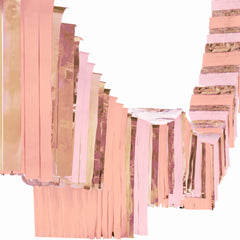 Rose Gold Accordion Fringe Ceiling Hanging Decoration - 12 ft