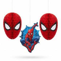 Spider-Man Webbed Wonder Honeycomb Hanging Decorations - 3 Pack