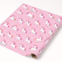 Enchanted Unicorn Gift Wrap, Pink, 5 ft - Perfect for Kids' Birthday Parties