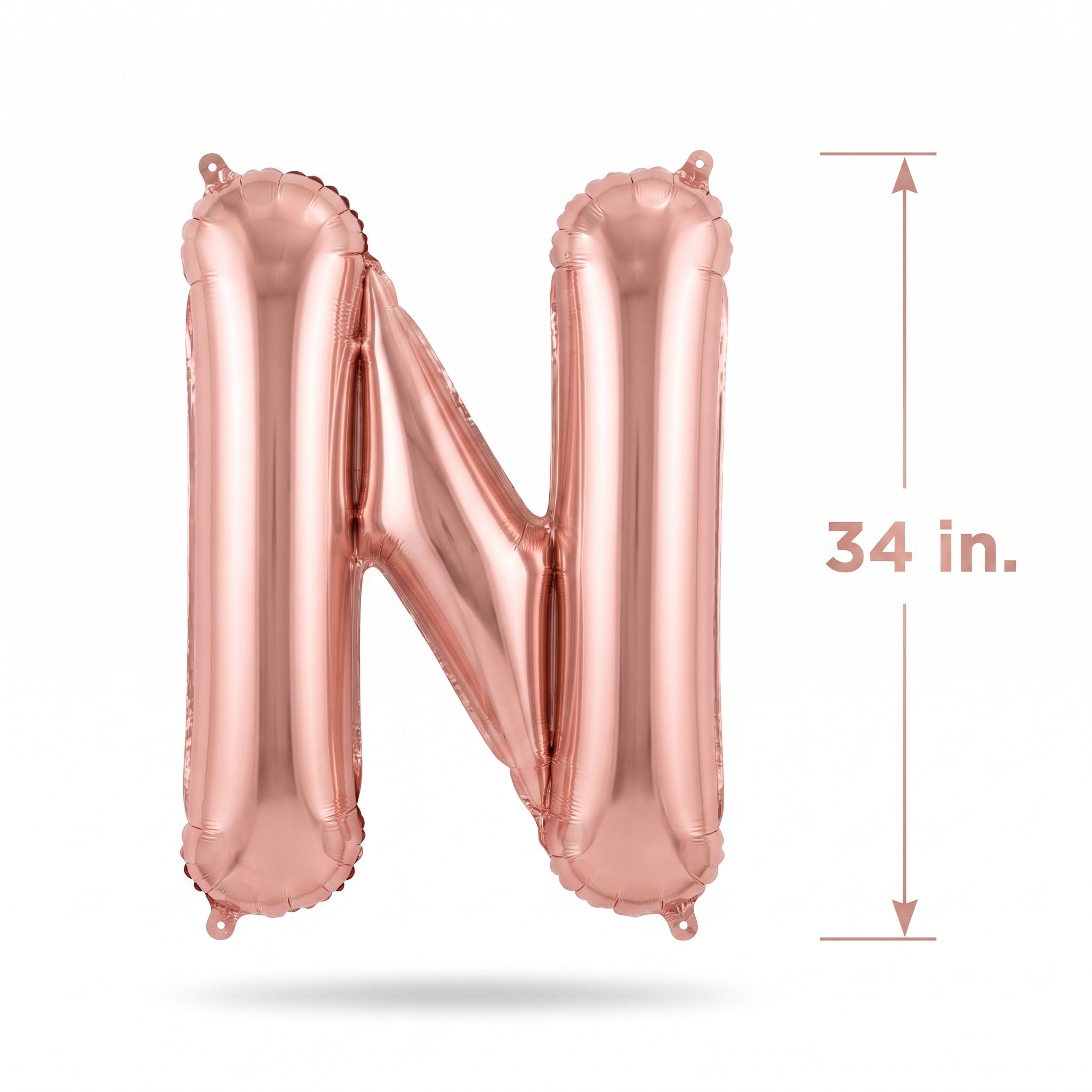 Rose Gold Letter N Metallic Foil Balloon