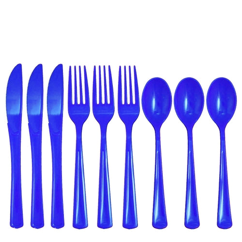 Dark Blue Cutlery Combo Pack - 24 Ct.