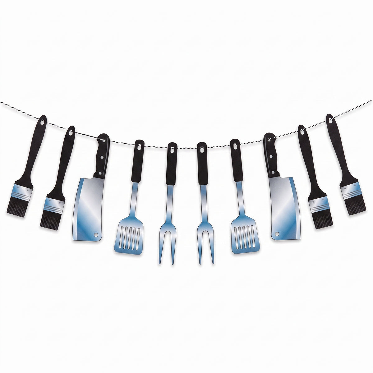Summer BBQ Utensil Hanging Banner, 7.5 ft