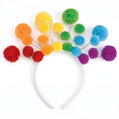 Pride Rainbow Pom Pom Headband