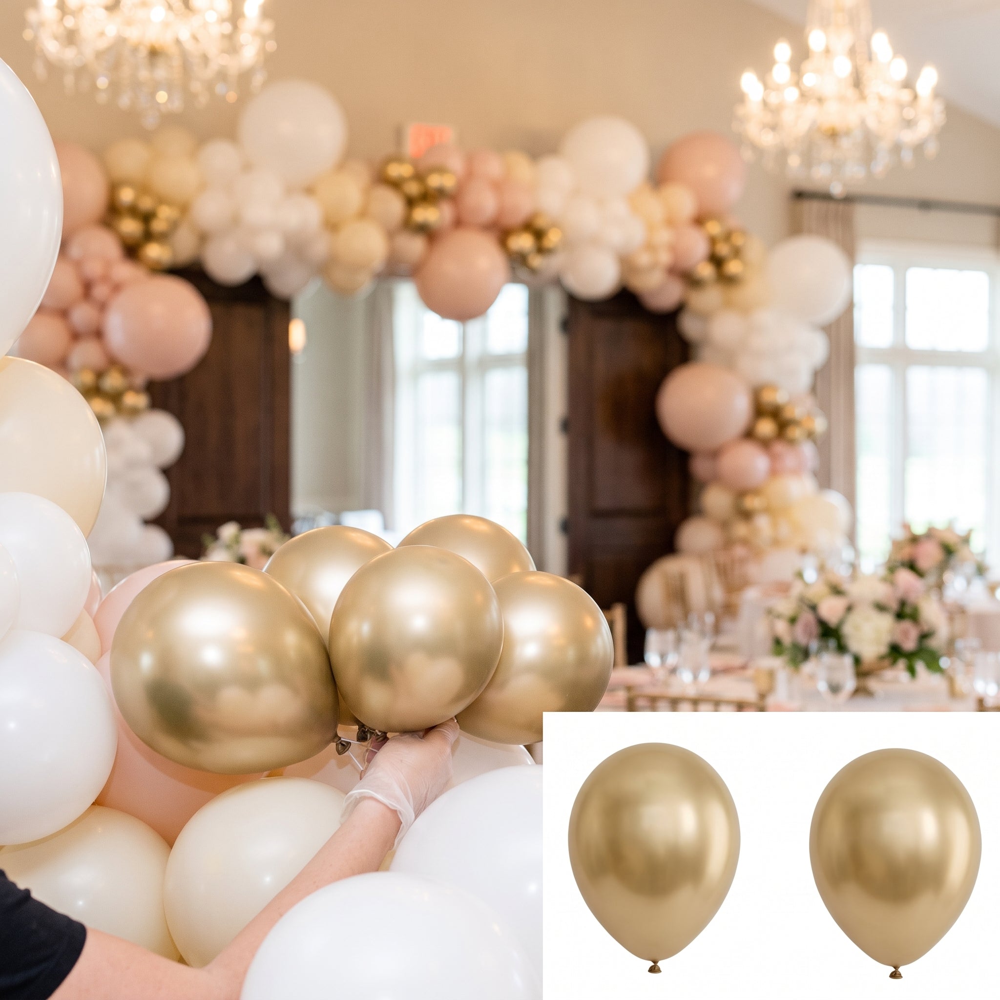 Luxaire Satin Gold 5" Premium Latex Balloons - Pack of 50