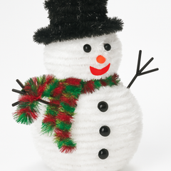 Festive 3D Tinsel Snowman Decoration